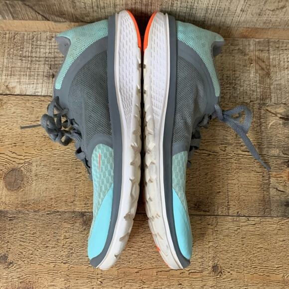 Nike FS Lite Run 3 Running Shoes Aqua Blue Gray Orange Size 7 - Picture 4 of 10